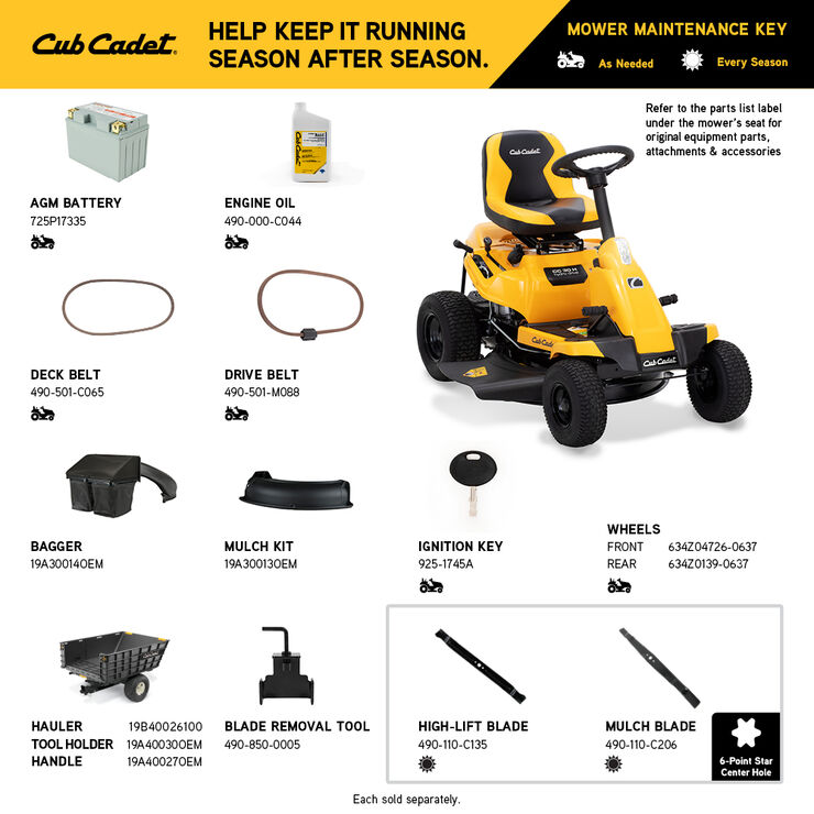 Cub Cadet Cc30h Riding Lawn Mower 13ac21jda10 Genes Power Equipment 8519